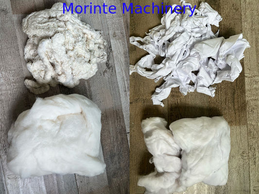 Hard textile fabric waste recycling machine line